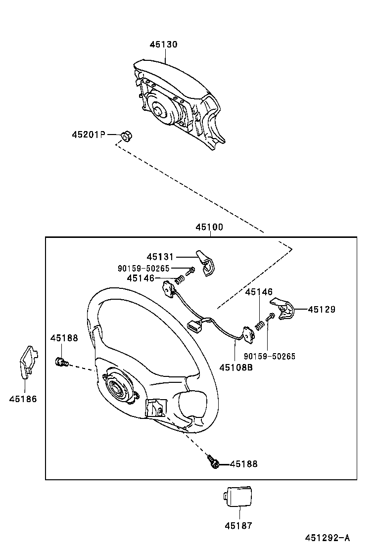 45112-12410-B0 PAD, STEERING WHEEL product image
