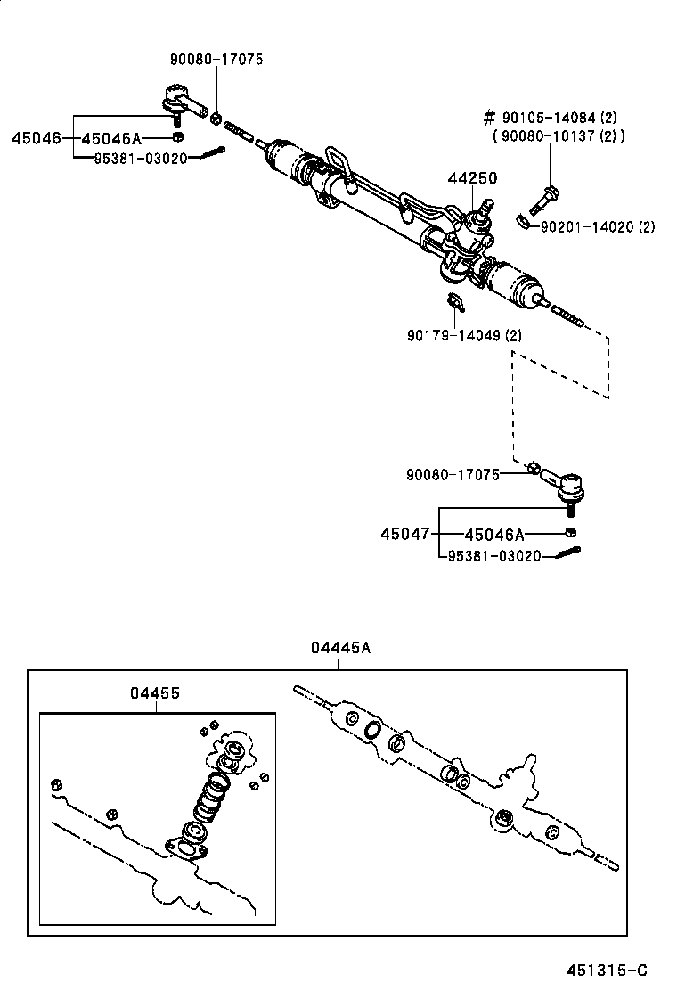 Toyota 44250-06081 GEAR ASSY, POWER STEERING(FOR RACK & PINION)