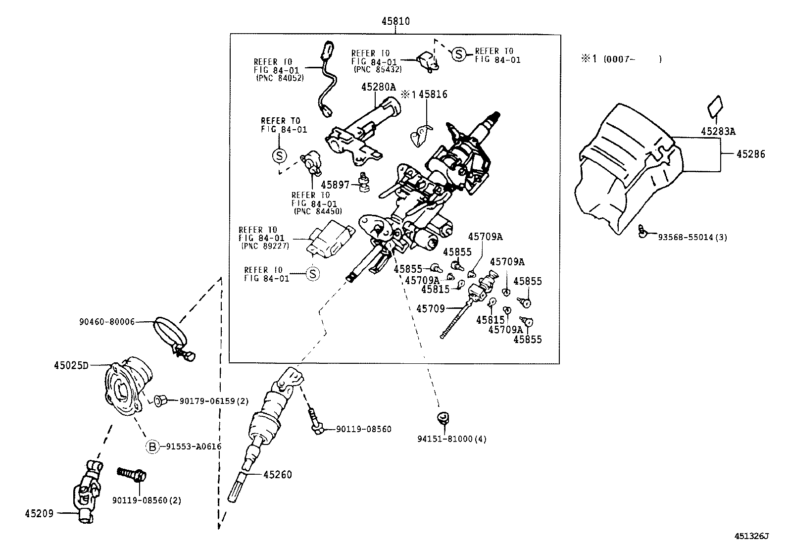 45260-51010 SHAFT ASSY, STEERING INTERMEDIATE, NO.2 product image