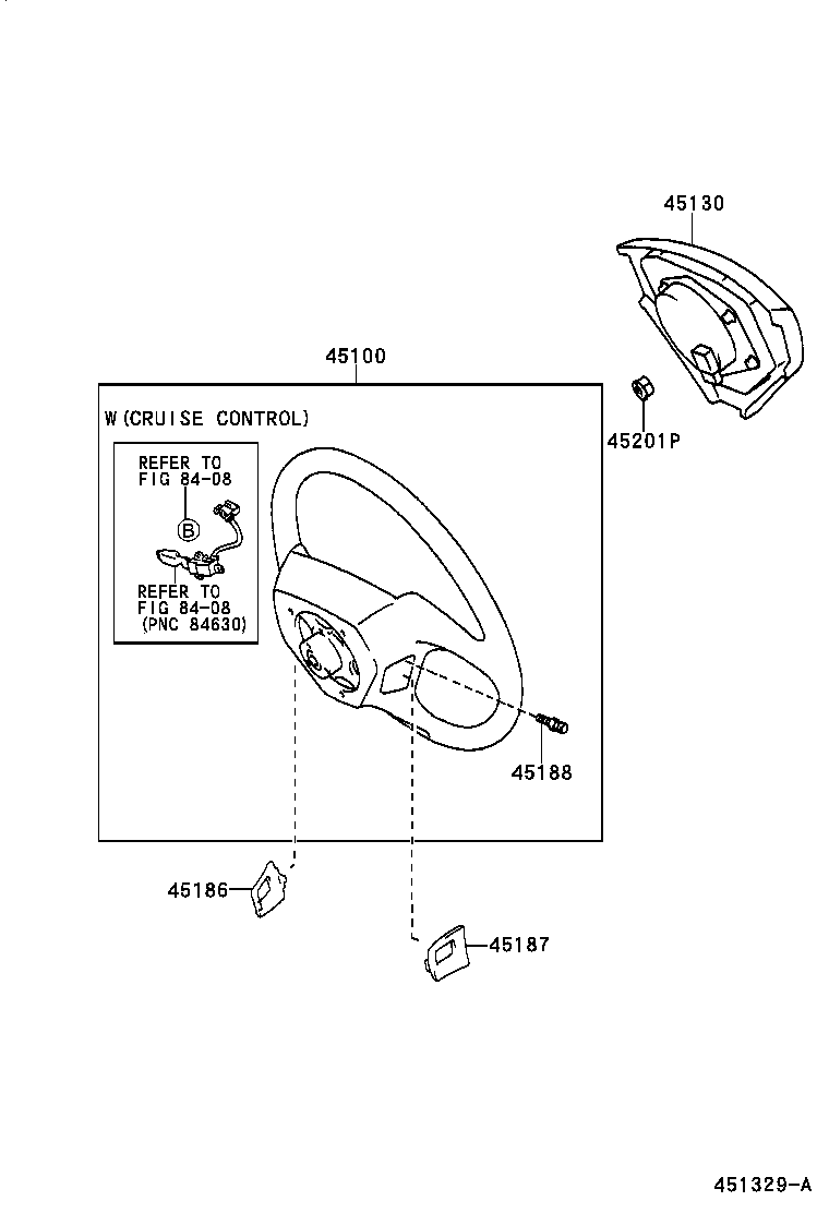 45186-60030-C0 COVER, STEERING WHEEL, LOWER NO.2 product image