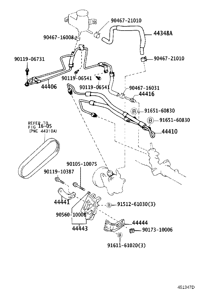 44348-44031 HOSE, OIL RESERVOIR TO PUMP, NO.1 product image