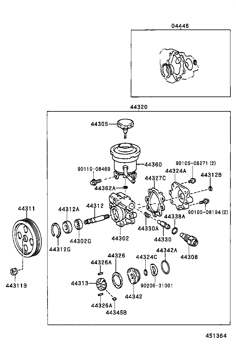 44302-34010 HOUSING SUB-ASSY, VANE PUMP, FRONT product image