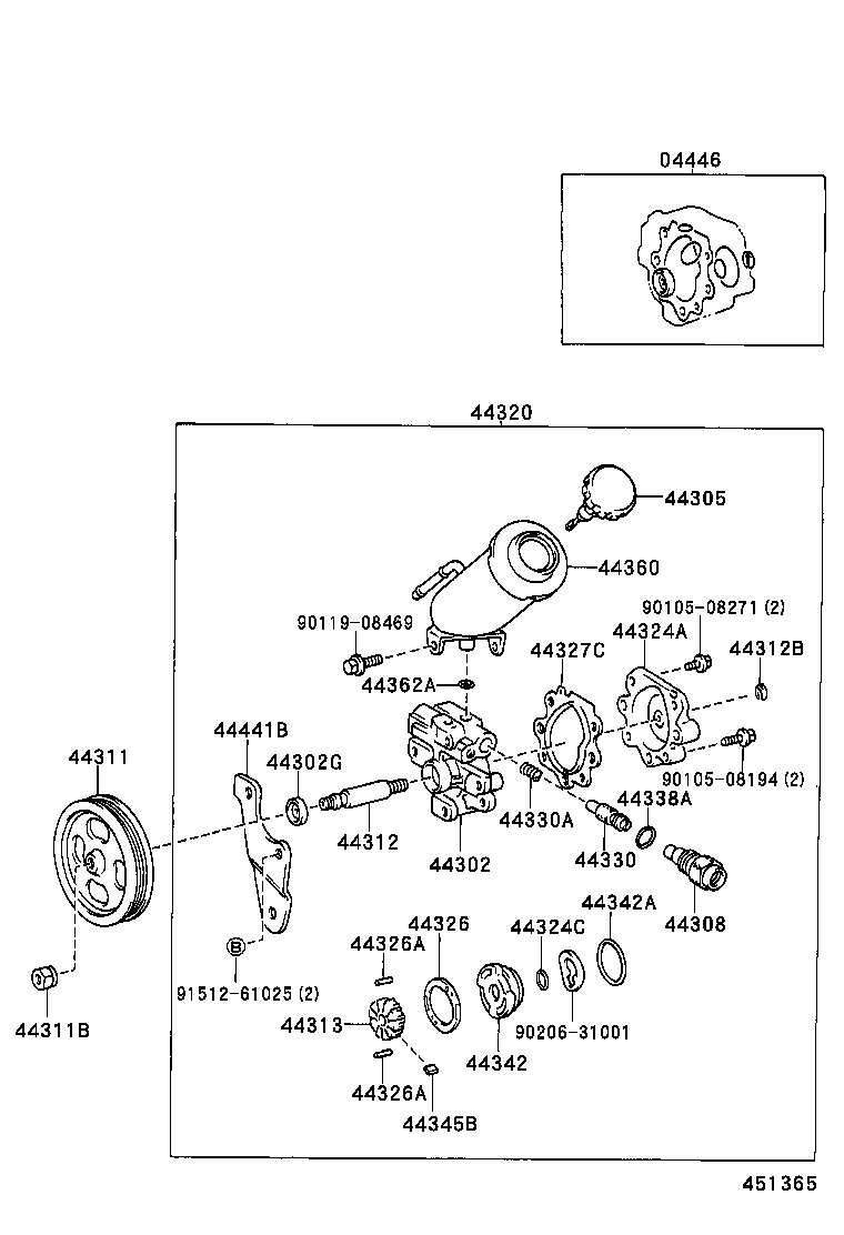 44302-34010 HOUSING SUB-ASSY, VANE PUMP, FRONT product image