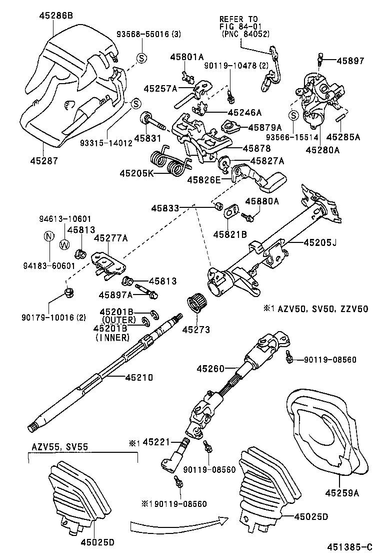 45260-32130 SHAFT ASSY, STEERING INTERMEDIATE, NO.2 product image