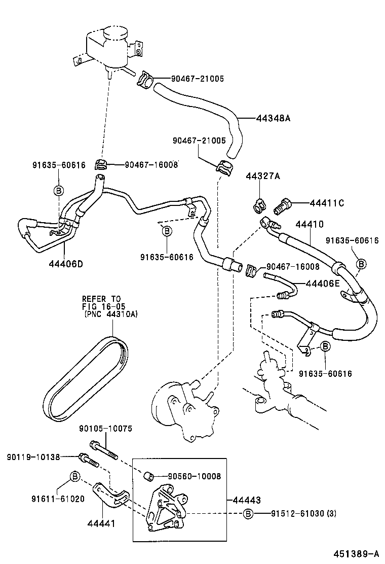 44348-32250 HOSE, OIL RESERVOIR TO PUMP, NO.1 product image