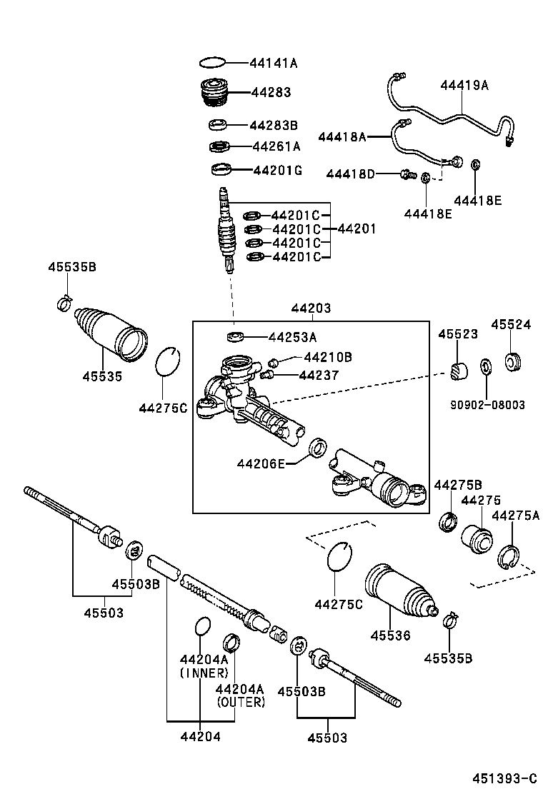 44200-32310 GEAR ASSY, POWER STEERING(FOR RACK & PINION) product image