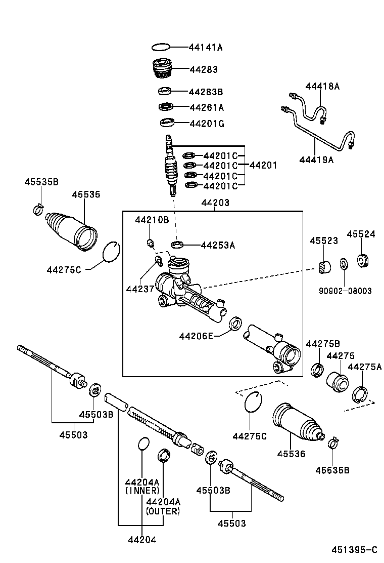 44200-32310 GEAR ASSY, POWER STEERING(FOR RACK & PINION) product image
