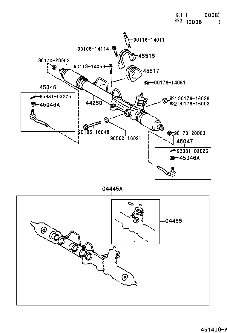 Toyota 45046-39335 END SUB-ASSY, TIE ROD, RH