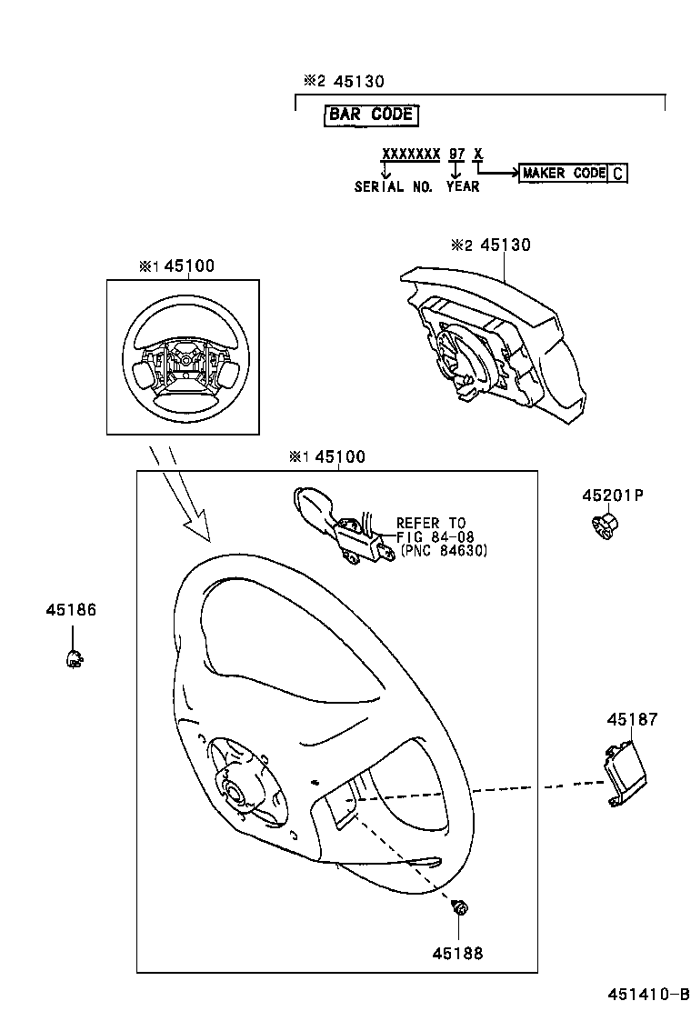 45188-06010 SCREW, STEERING WHEEL PAD ATTACHING product image
