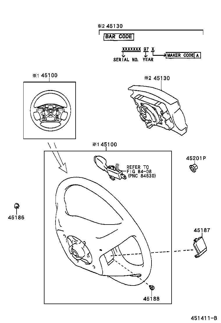 45188-06010 SCREW, STEERING WHEEL PAD ATTACHING product image