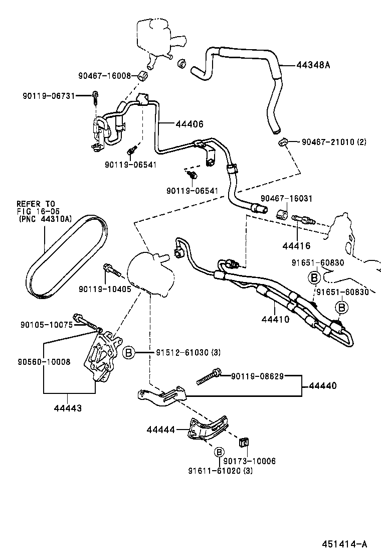 44348-44040 HOSE, OIL RESERVOIR TO PUMP, NO.1 product image