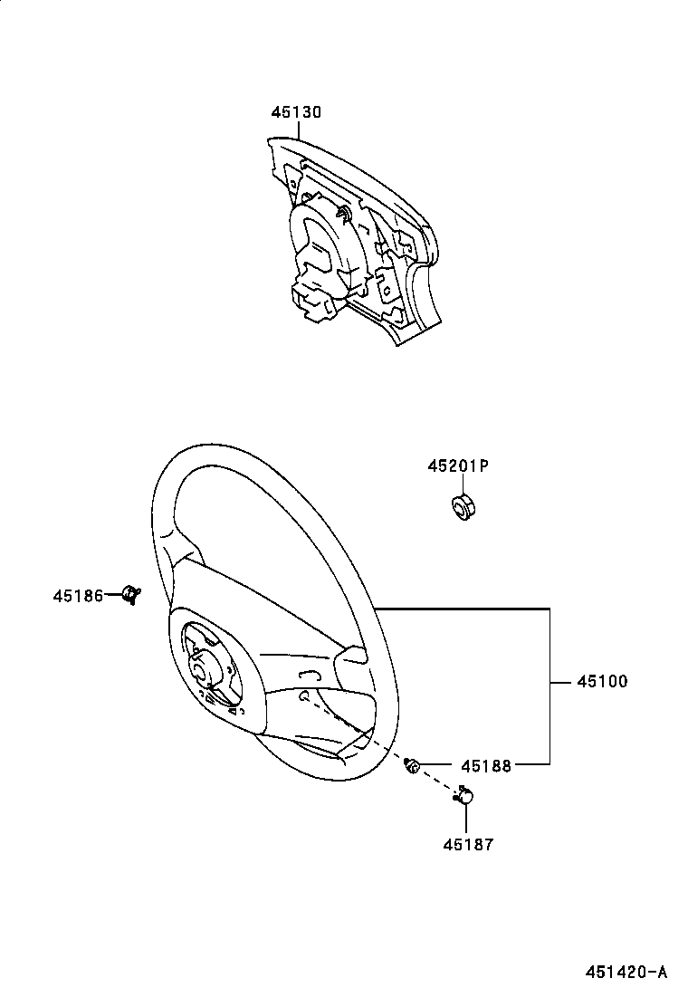 45130-44040-B0 BUTTON ASSY, HORN product image