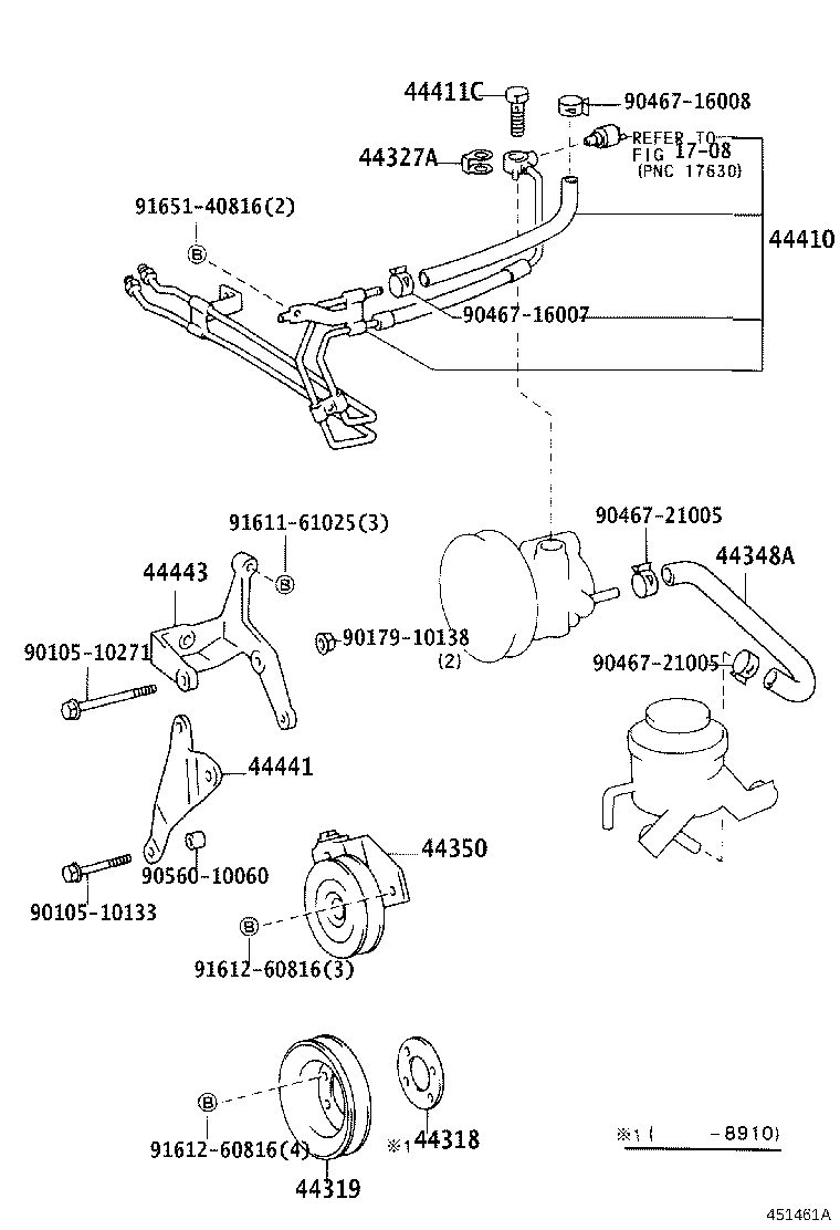 44348-26130 HOSE, OIL RESERVOIR TO PUMP, NO.1 product image