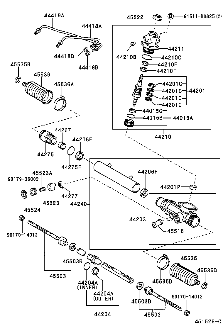 44203-0B020 HOUSING SUB-ASSY, POWER STEERING RACK product image