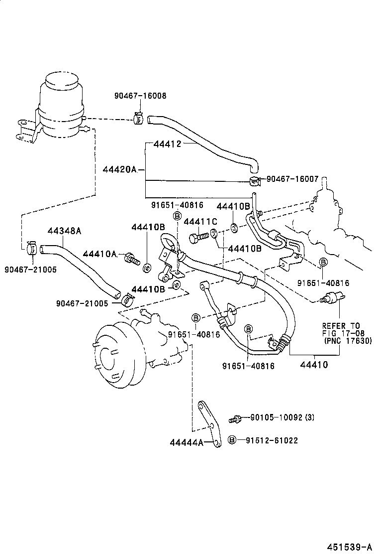 44348-28130 HOSE, OIL RESERVOIR TO PUMP, NO.1 product image