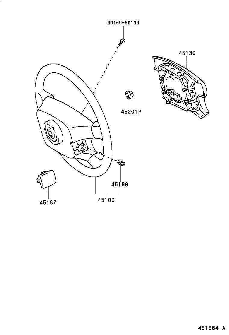 45100-02090-B3 WHEEL ASSY, STEERING product image