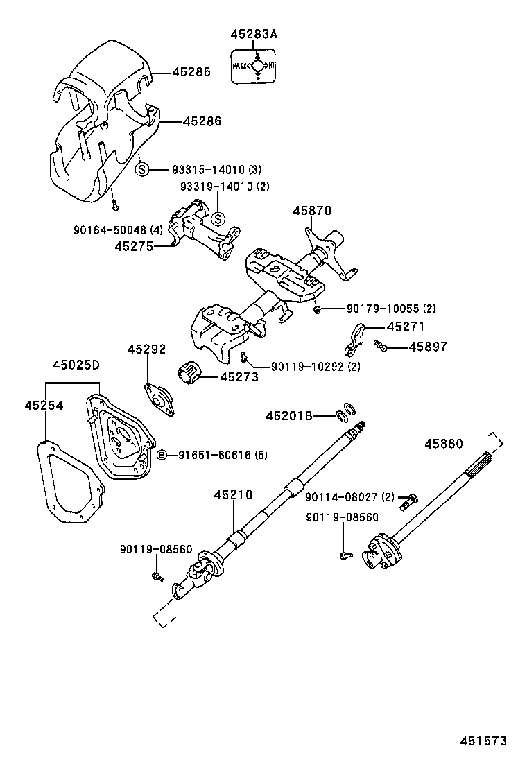 45025-35210 COVER SUB-ASSY, STEERING COLUMN HOLE, NO.1 product image
