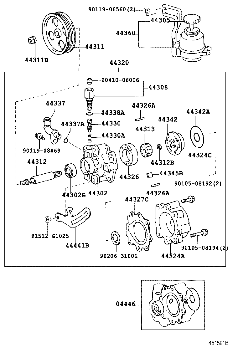 44311-28060 PULLEY, VANE PUMP product image