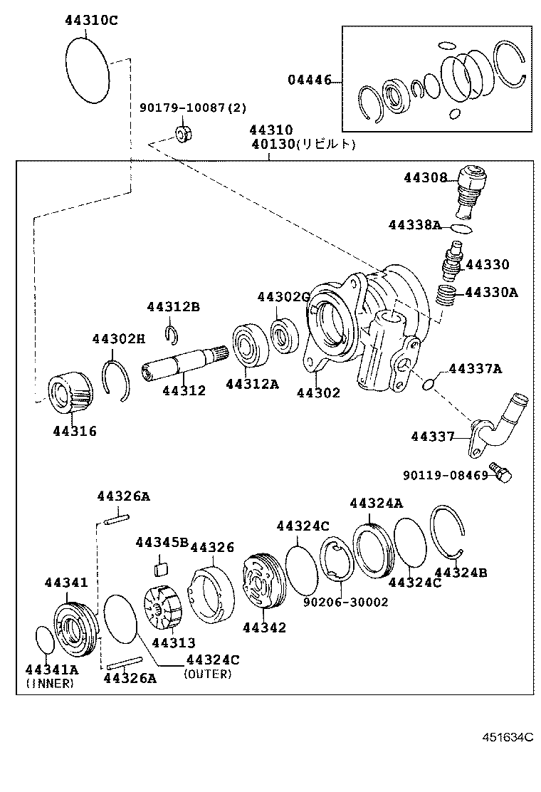 40140-60260 PUMP ASSY,VANE REBUILT product image