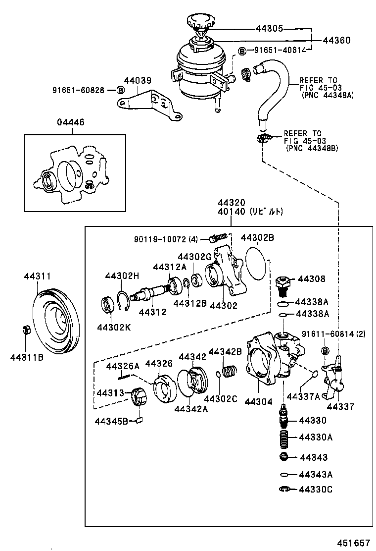44360-37070 RESERVOIR ASSY, VANE PUMP OIL product image