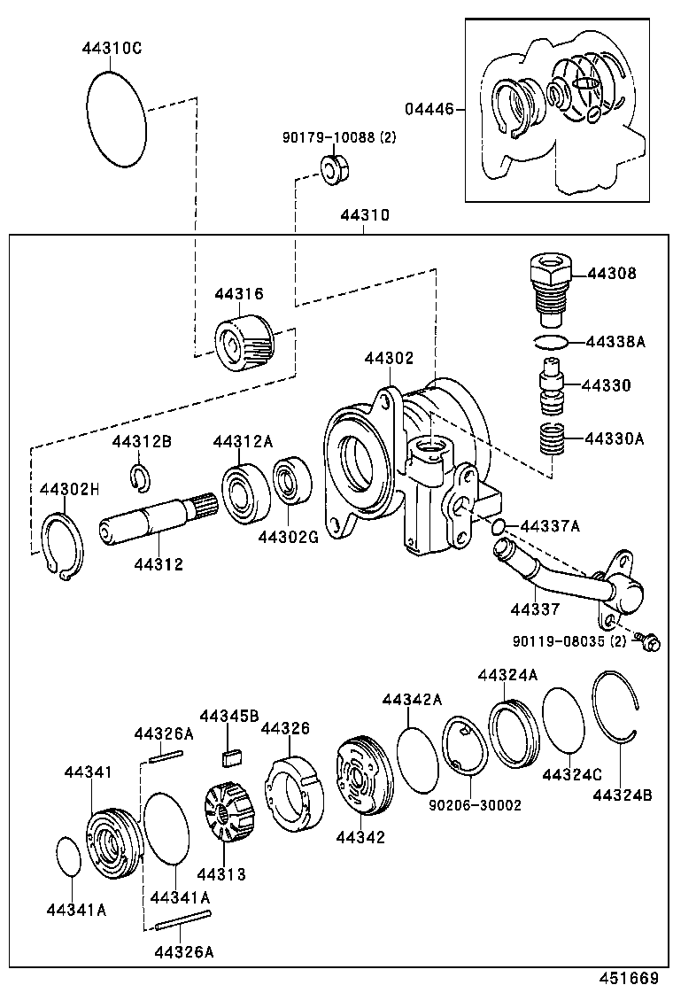 44360-60130 RESERVOIR ASSY, VANE PUMP OIL product image