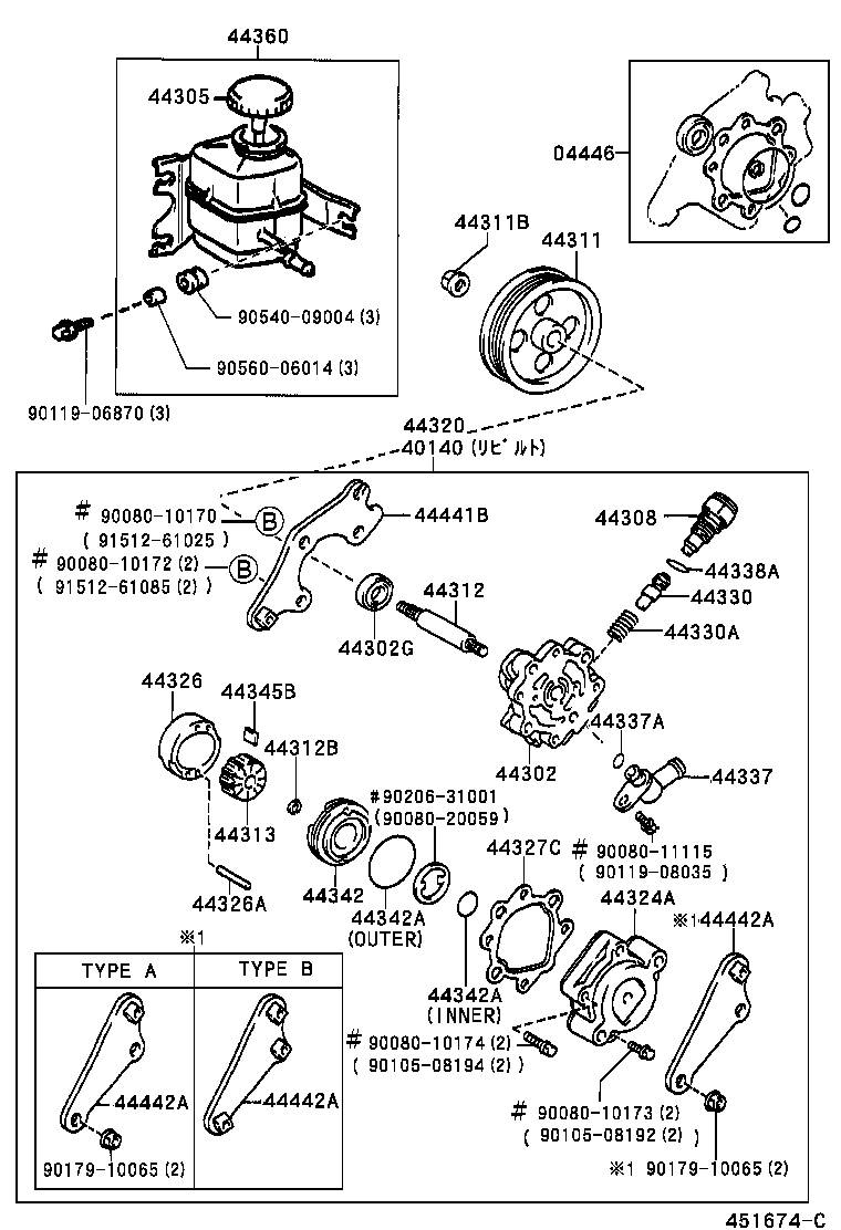 40140-33100 PUMP ASSY,VANE REBUILT product image