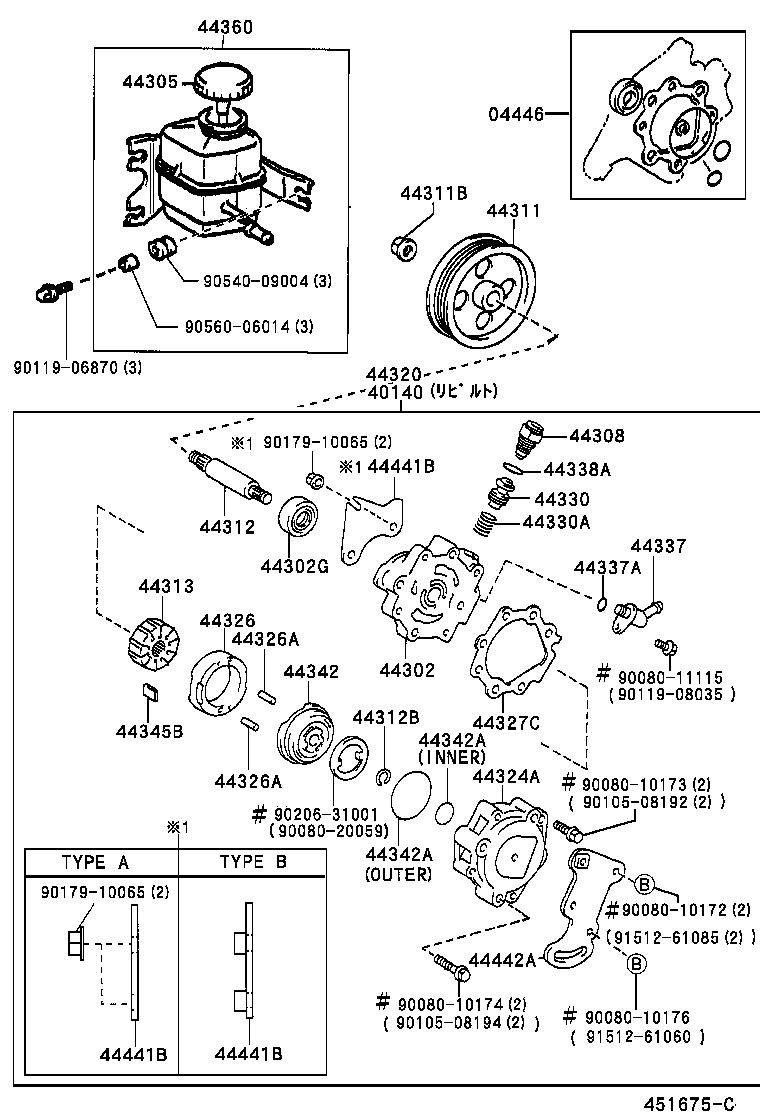 40140-33100 PUMP ASSY,VANE REBUILT product image