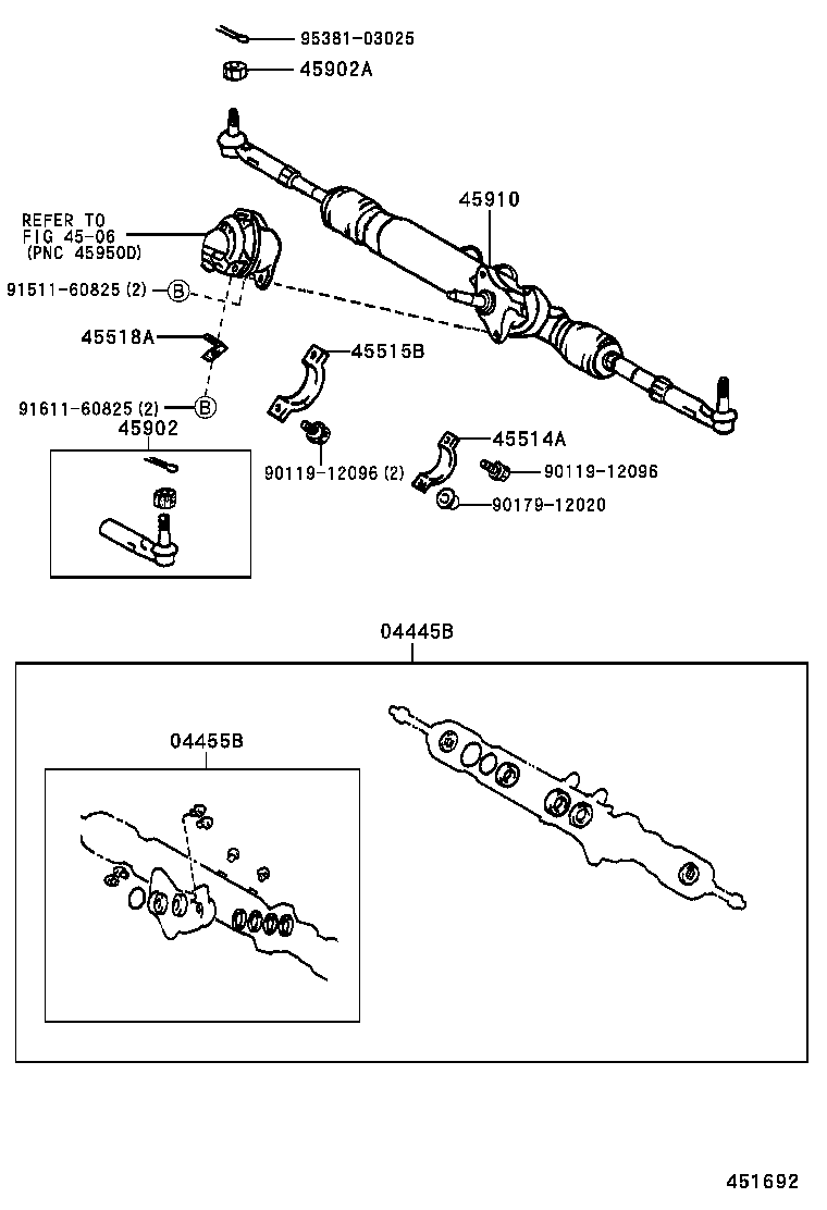 04445-27050 GASKET KIT, REAR STEERING GEAR product image