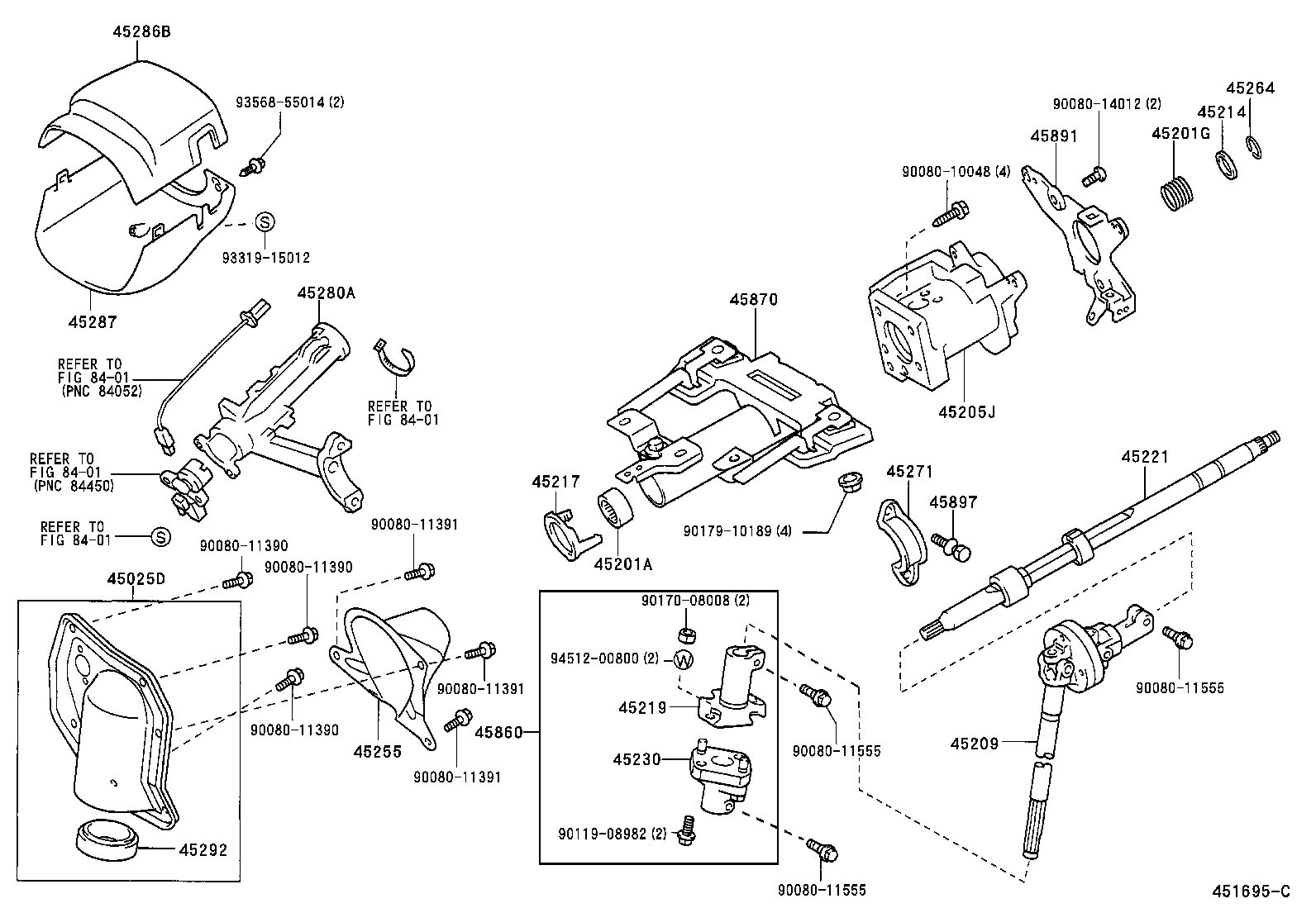 Toyota 45290-34010 YOKE SUB-ASSY, STEERING SLIDING
