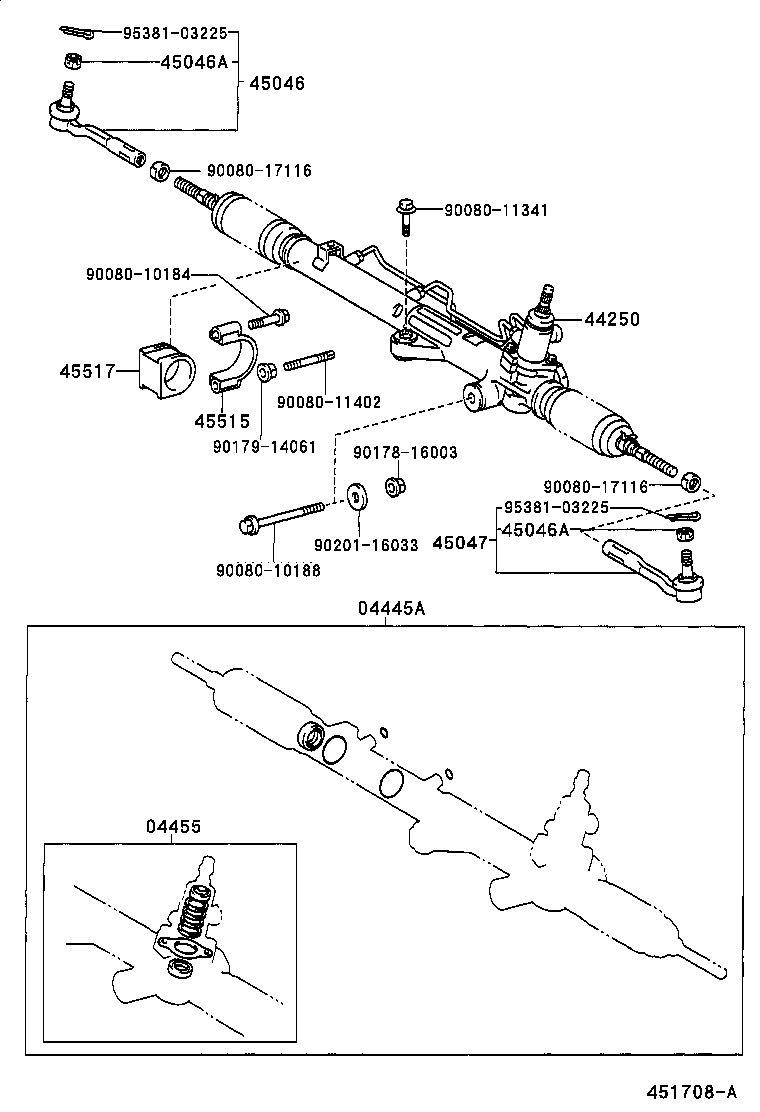 Toyota 45046-39465 END SUB-ASSY, TIE ROD, RH