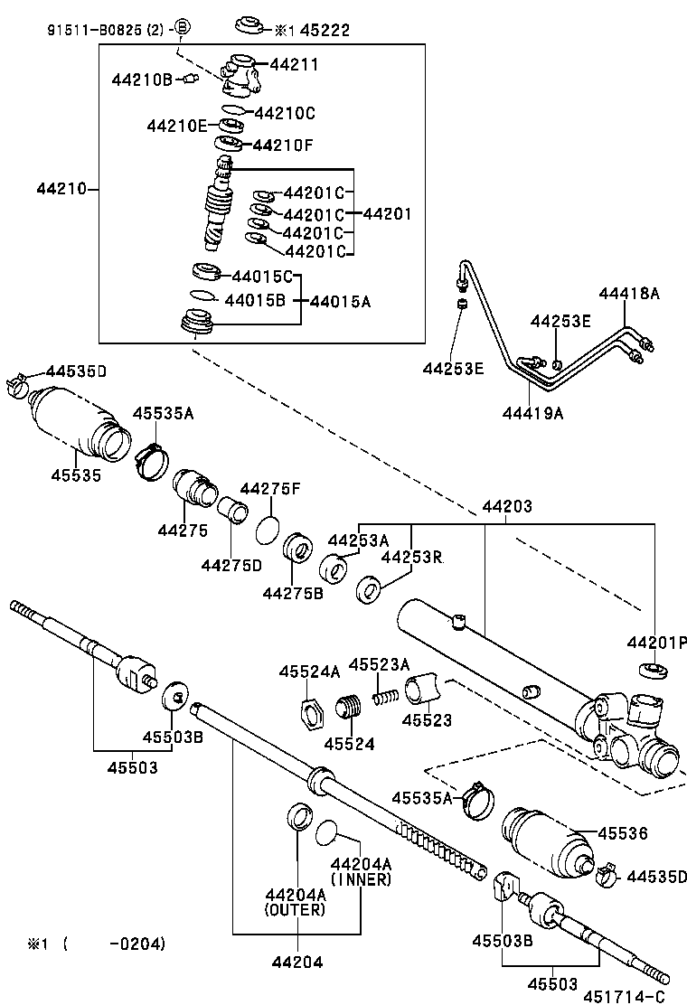 44250-26243 GEAR ASSY, POWER STEERING(FOR RACK & PINION) product image