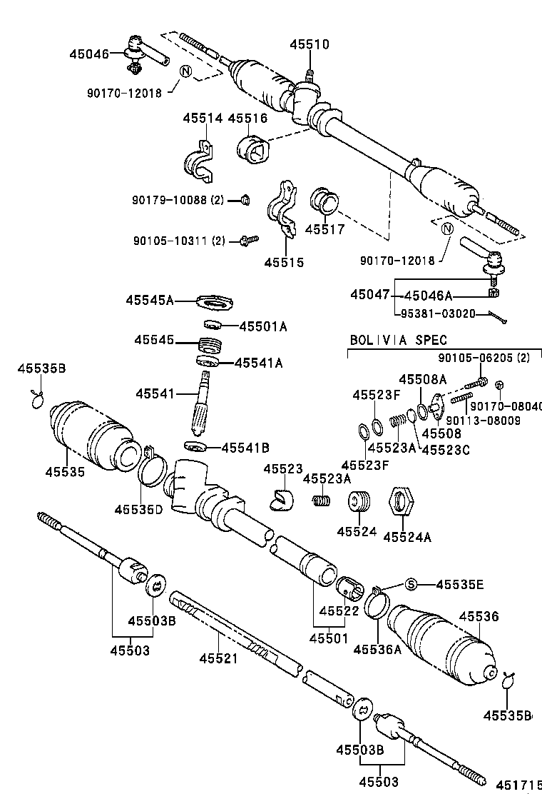 44250-16232 GEAR ASSY, POWER STEERING(FOR RACK & PINION) product image