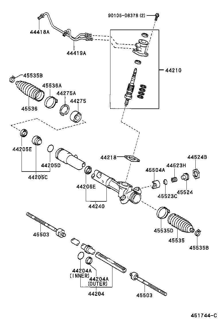 Toyota 90467-17021 CLIP(FOR STEERING RACK BOOT)