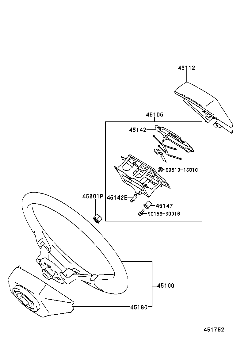 45100-20781-R8 WHEEL ASSY, STEERING product image
