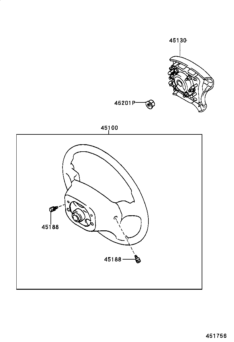 45100-05060-B2 WHEEL ASSY, STEERING product image