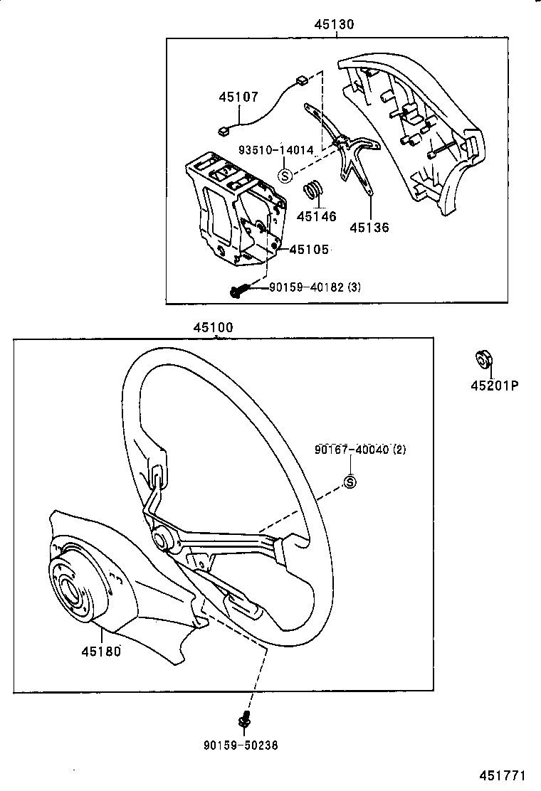 45100-12840-C0 WHEEL ASSY, STEERING product image