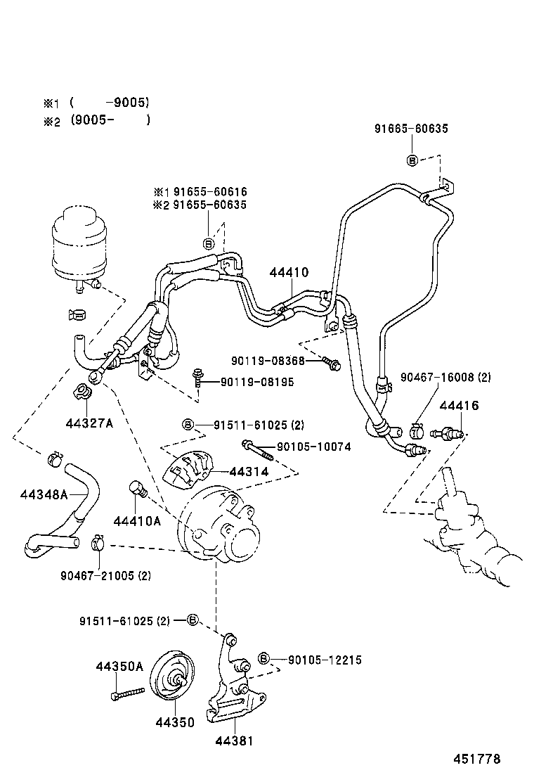 44348-20210 HOSE, OIL RESERVOIR TO PUMP, NO.1 product image