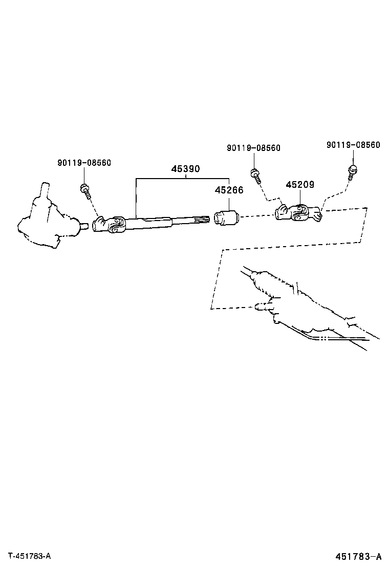 45210-37100 SHAFT ASSY, STEERING MAIN product image