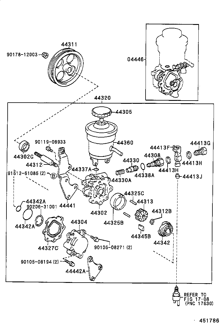 44304-12020 HOUSING SUB-ASSY, VANE PUMP, REAR product image