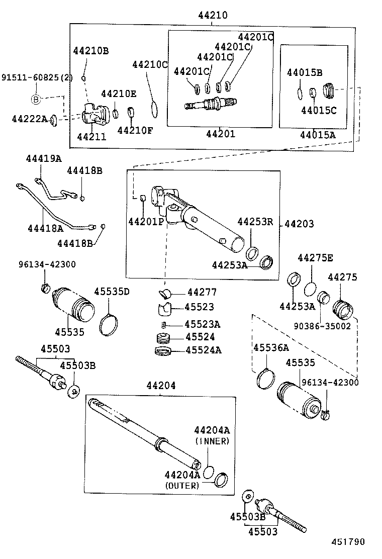 44250-37020 GEAR ASSY, POWER STEERING(FOR RACK & PINION) product image