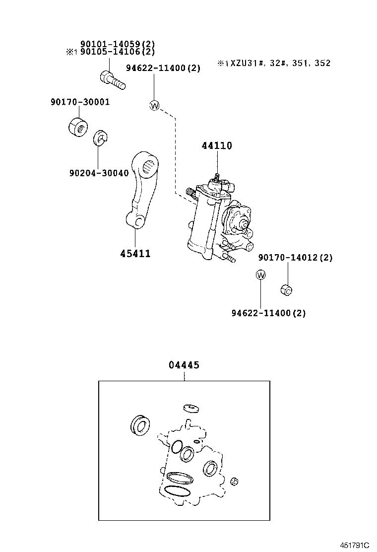 44250-37020 GEAR ASSY, POWER STEERING(FOR RACK & PINION) product image