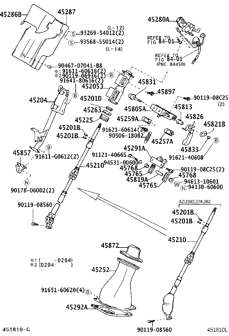 45210-37100 SHAFT ASSY, STEERING MAIN product image
