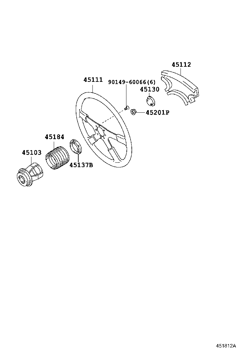 45100-12840-B0 WHEEL ASSY, STEERING product image