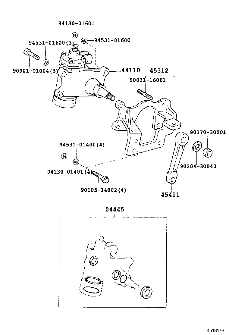 45612-39335 ARM, STEERING KNUCKLE, LH product image