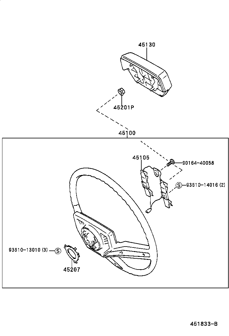 45116-60090 ORNAMENT, STEERING WHEEL, NO.1 product image
