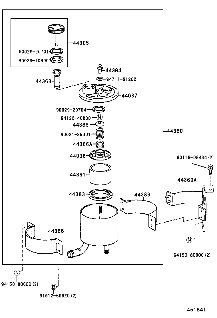 44360-65020 RESERVOIR ASSY, VANE PUMP OIL product image