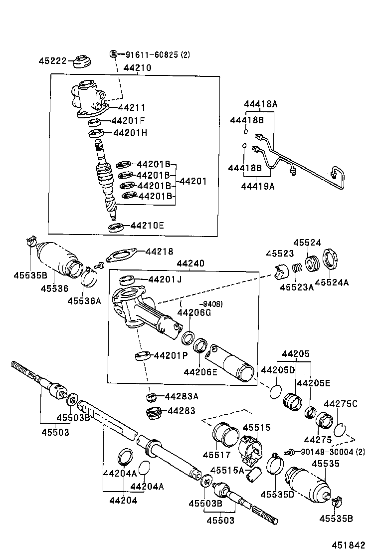 44250-33110 GEAR ASSY, POWER STEERING(FOR RACK & PINION) product image