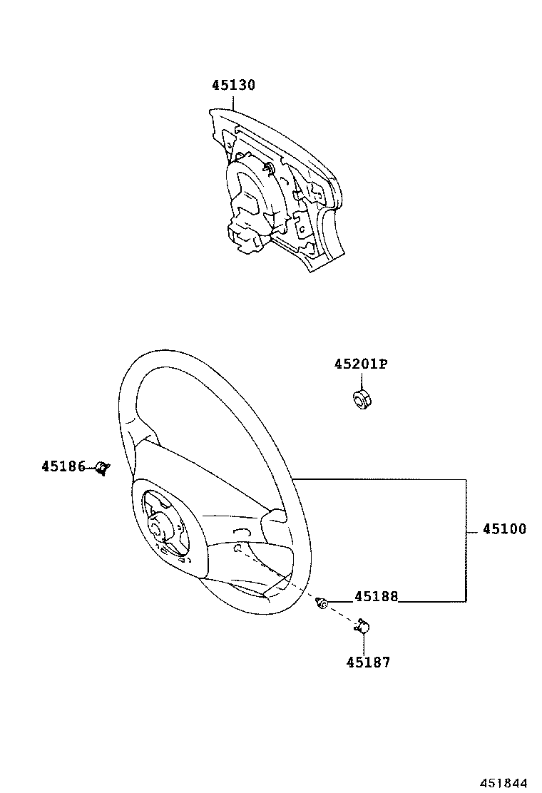 45100-27140-B0 WHEEL ASSY, STEERING product image