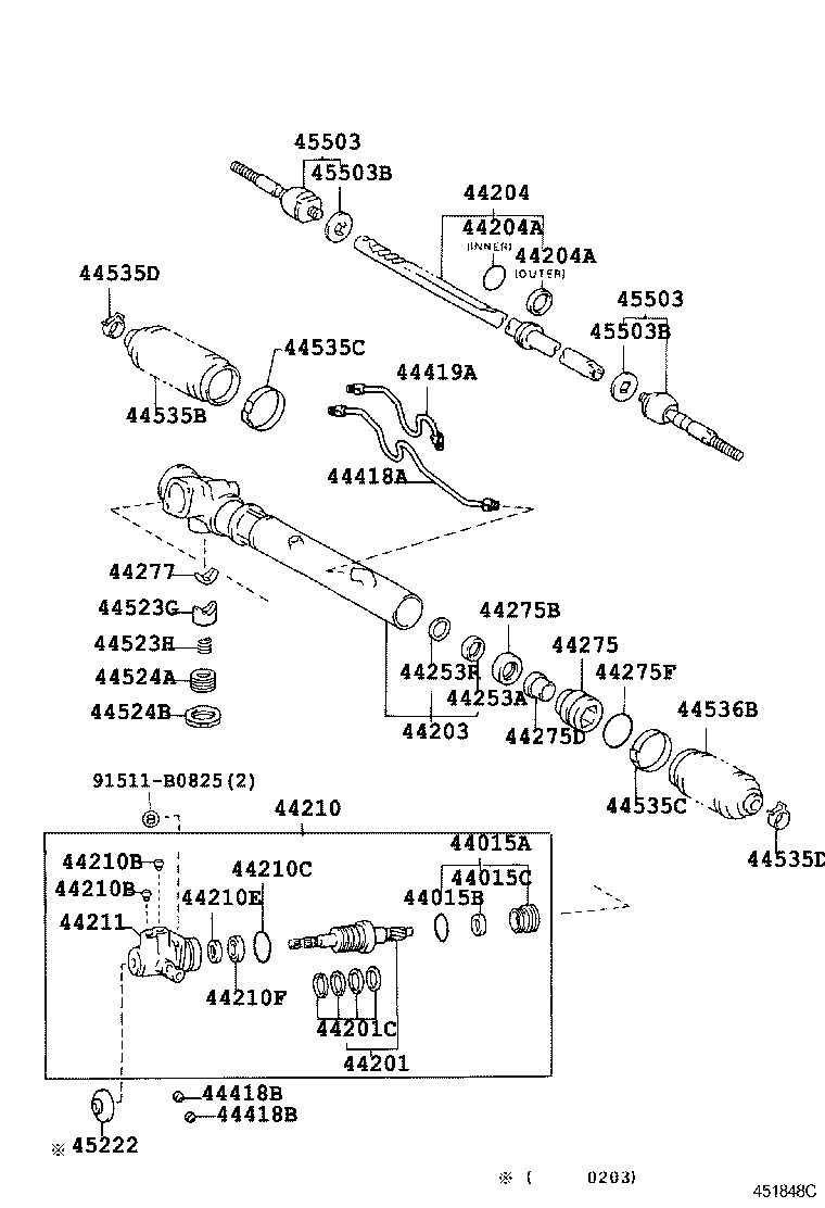 04445-27060 GASKET KIT, POWER STEERING GEAR(FOR RACK & PINION) product image