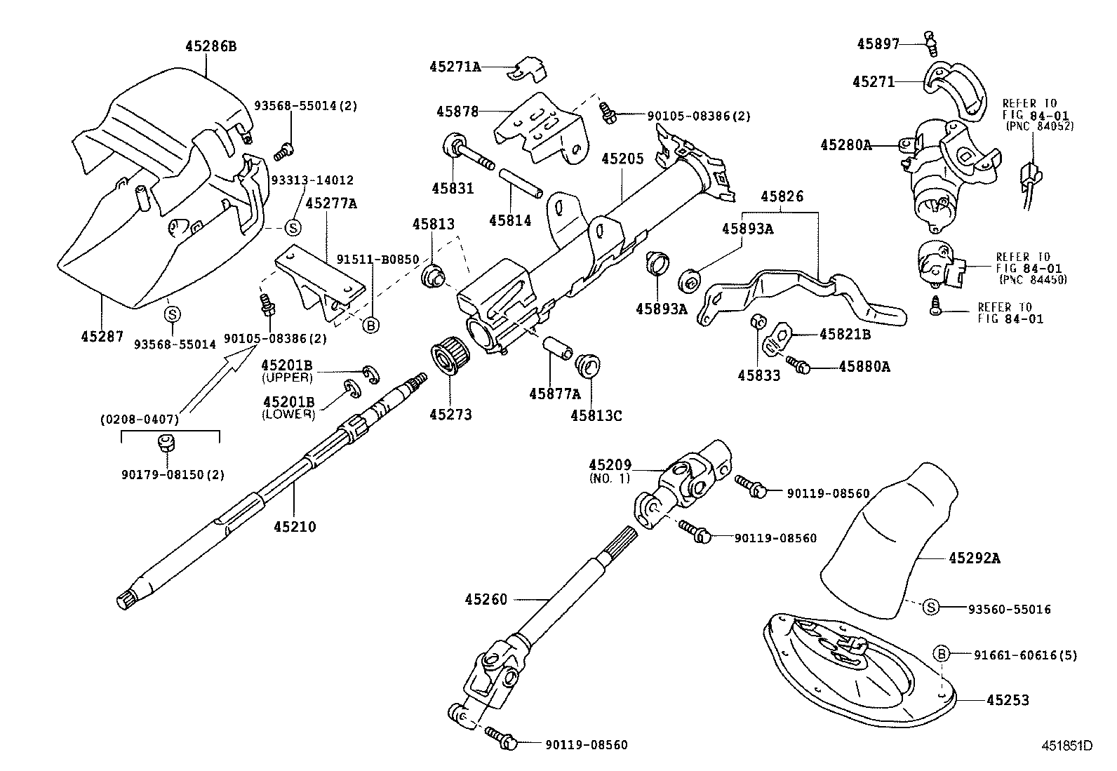 45205-27191 TUBE SUB-ASSY, STEERING COLUMN product image
